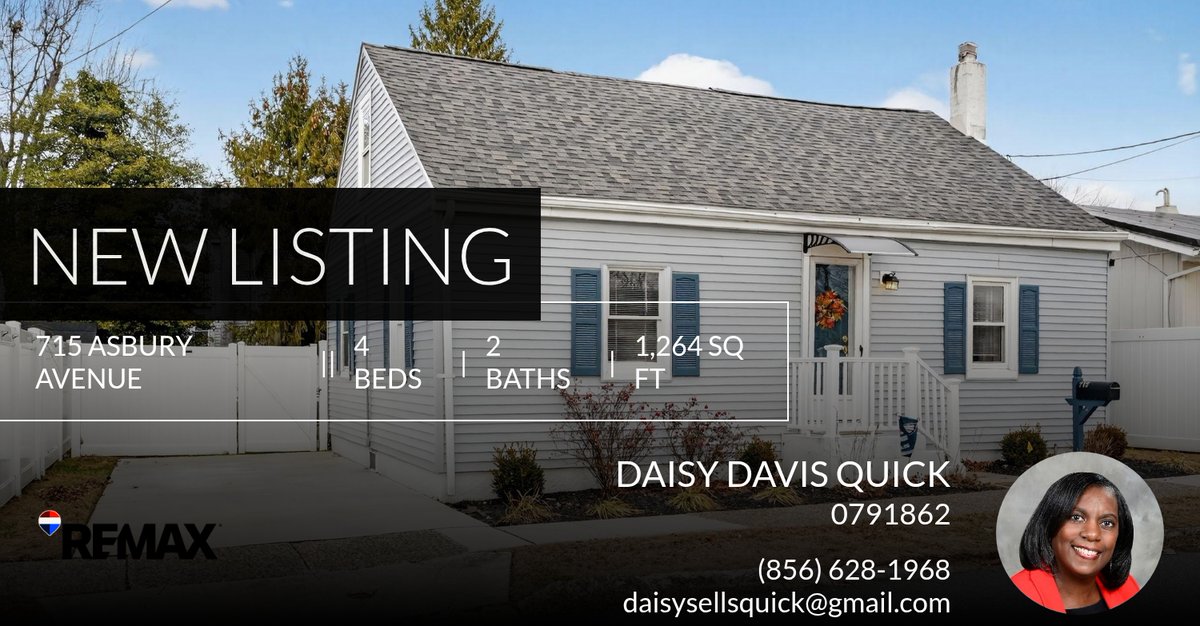 DaisySellsQuick's tweet image. Take a look at this new listing in NATIONAL PARK! Click below for more information and tag anyone who might be interested!

Daisy Davis-Quick
DaisySellsQuick
REMAX Preferred
Licensed in NJ, PA and Delaware
856-628-1968... homeforsale.at/715_ASBURY_AVE…