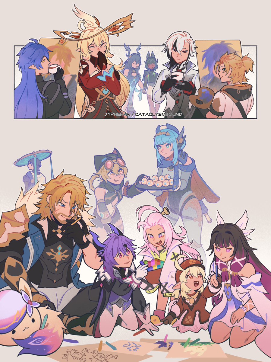 CataclysmBound's tweet image. Art class is in session!! 

#GenshinImpact
