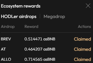 $ASBNB holders your passive income is ready to be claimed!

#Aster <a href="/Aster_DEX/">Aster</a>
