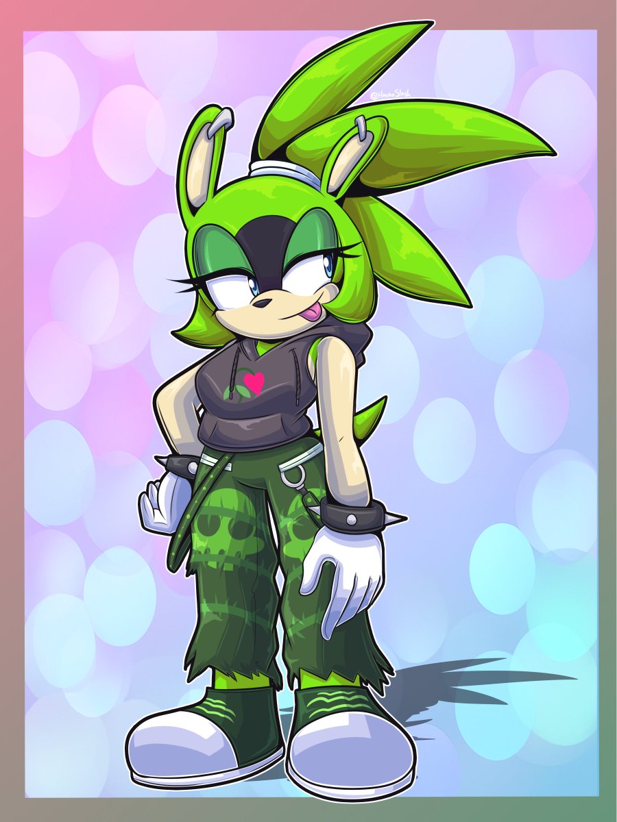 For: <a href="/MauveMarsupial/">MauveMarsupial</a> 

“One of my 3 main au Surges. This one is from an angstier one. Has a not-so-secret love of gardening, a few more issues from the dynamo cage, but still loves her family and boyfriend more than anything.”

Thx for support me!
#surgethetenrec #sonicfanart