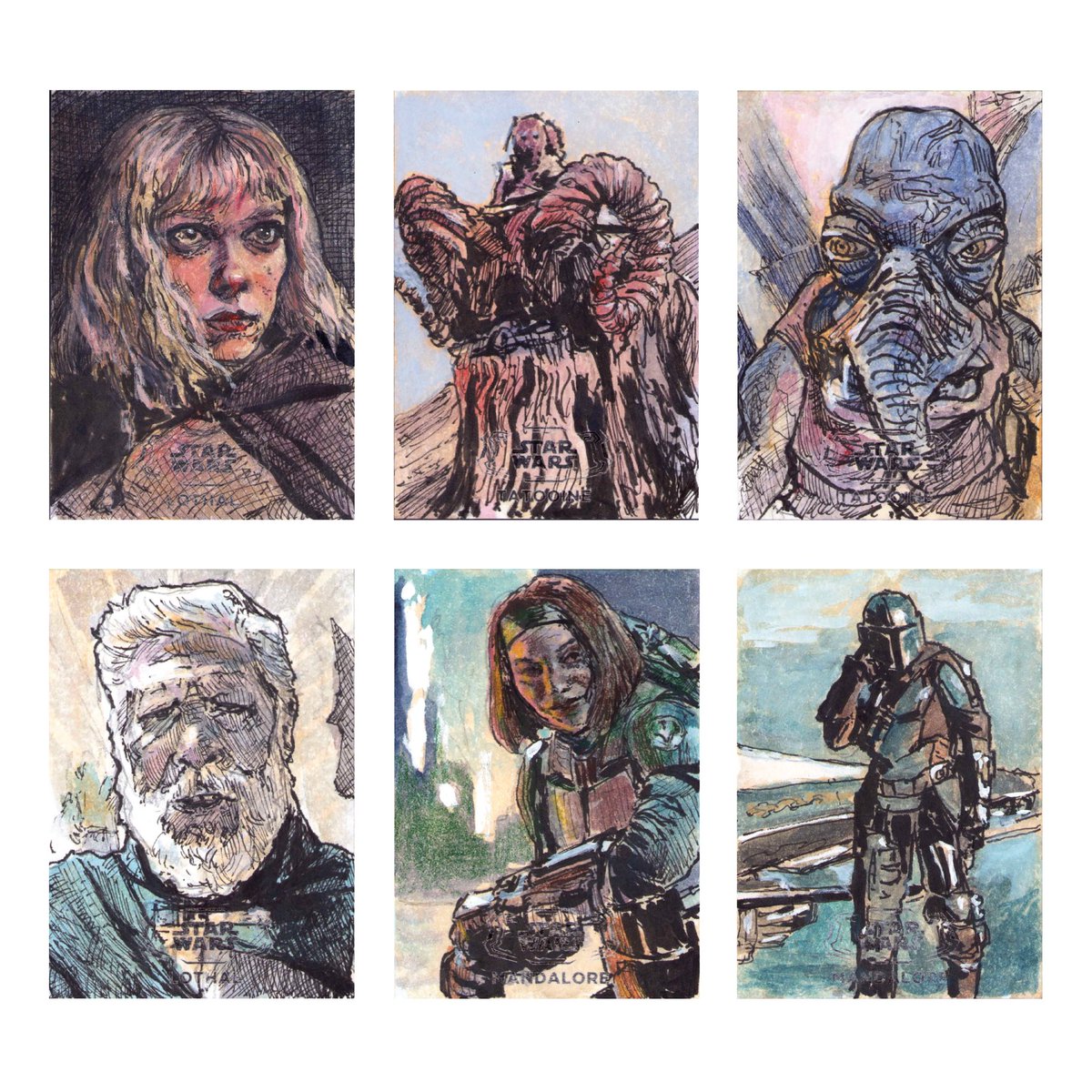 Here are the officially licensed sketch cards that I did for Topps