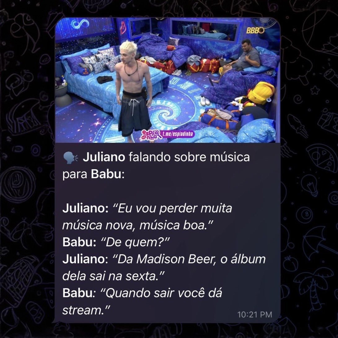 GENTE? Juliano Floss no #BBB26 falando sobre o novo álbum da Madison Beer:

“Eu vou perder muita música nova, música boa. O álbum dela sai na sexta.”