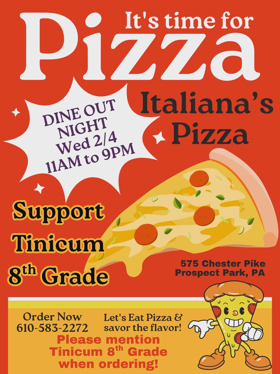 TinicumHS's tweet photo. Save the date!  🍕 https://t.co/souLArQLNV