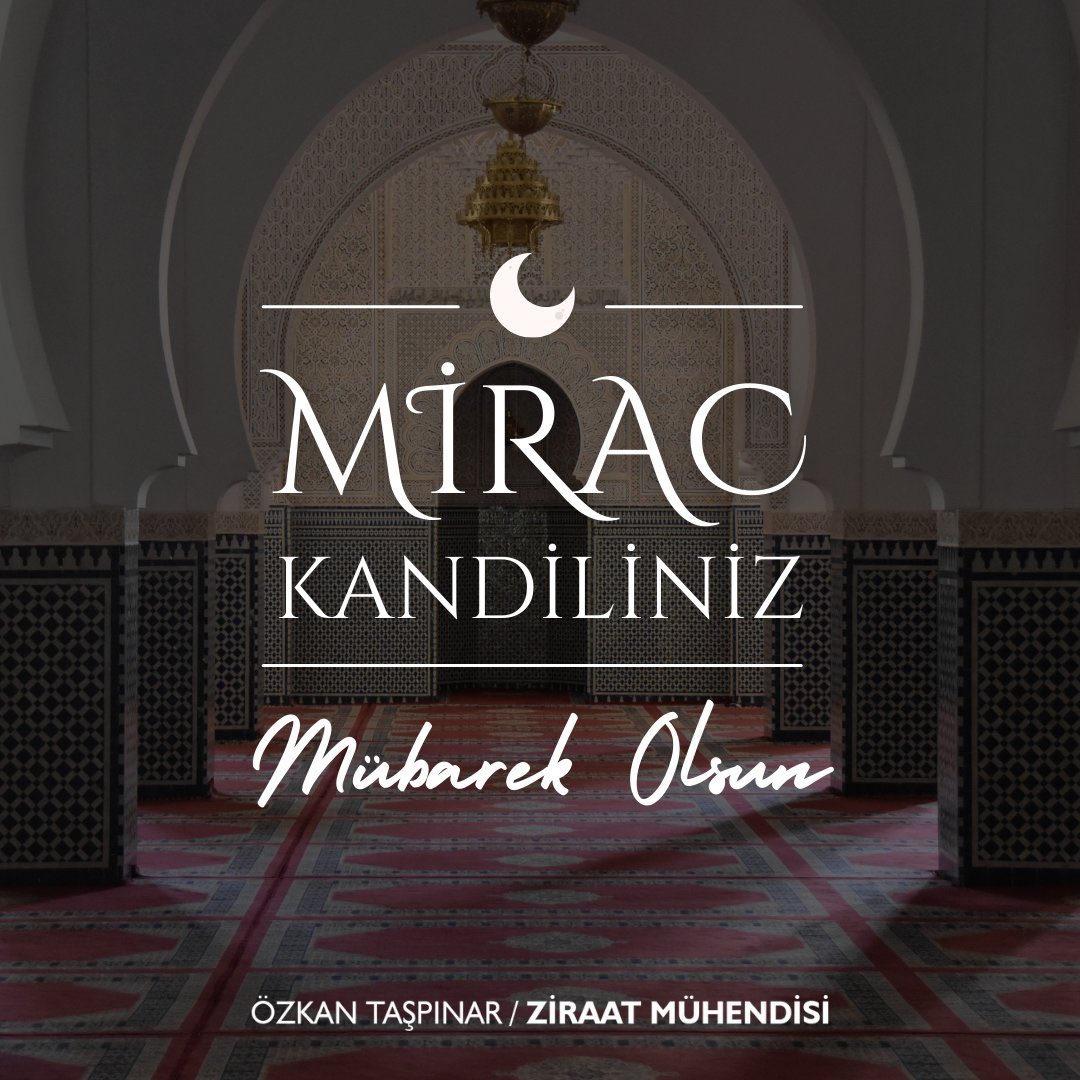 Ya Rabbi, Mübarek Miraç Kandili hürmetine Sen’den öyle bir rahmet istiyoruz ki, onunla kalbimize hidayet, işlerimize nizam, kalbimize iman, amellerimize ihlas ver. Rızana uygun istikameti ilham et. Bizleri ve İslam alemini her türlü kötülüklerden koru.
Miraç Gecemiz mübarek olsun
