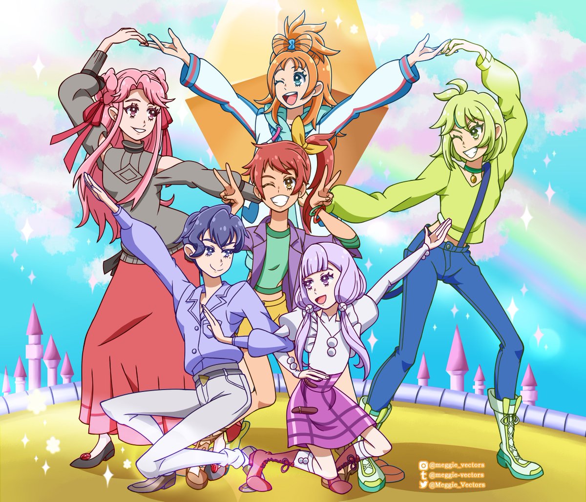 Meggie_Vectors's tweet photo. 「未来は⾼らかに決意を告げた世界へ。彩られる旋律は、 ⾊褪せずに何より、も美しく織りなされてく。」👑🌈🎼🎶
#プリンセッションオーケストラ #プリオケ #陽ノ下なつ #空野みなも ＃識辺かがり #一条ながせ #風花すみれ #風花りり #魔法少女 https://t.co/5UIE7lCkXl