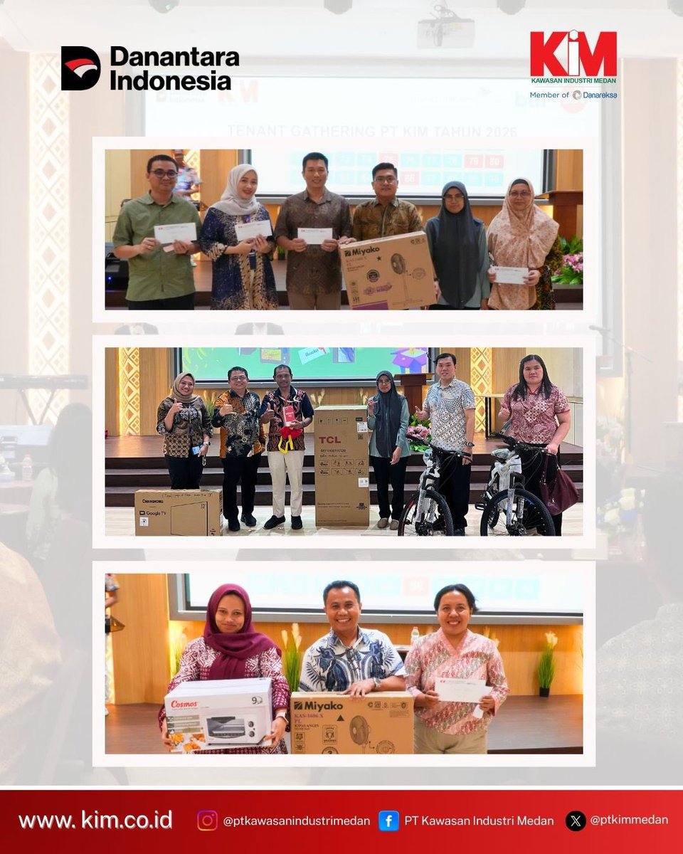 Di awal tahun 2026, PT Kawasan Industri Medan (KIM) melaksanakan Annual Tenant Gathering 2026 di Ballroom Wisma KIM, 14 Januari 2026.

#PTKIM
#BUMNHoldingDanareksa