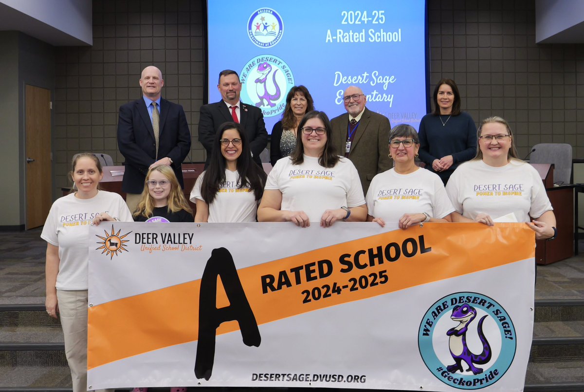 Mrs_Race's tweet photo. 📣 Desert Sage earned an A again 📣 Staff were celebrated with bundtinis 🧁 #geckopride🦎 @DVUSD https://t.co/DvZnmFmdhv