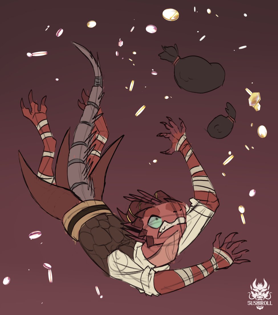 5ushiroll's tweet image. The coins are supposed to stay INSIDE the bag smh...