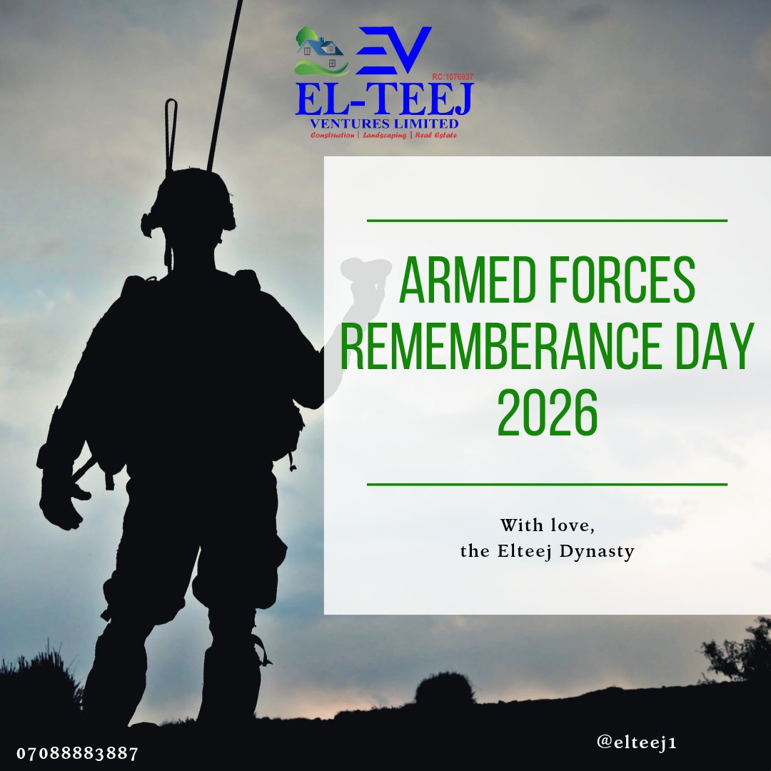 elteej11's tweet image. Today, EL-TEEJ VENTURES LIMITED honor the bravery, sacrifice and selflessness of our fallen heroes who have defended our nation and its values. We remember their families and comrades who continue to bear the weight of their loss. May their sacrifices never be forgotten. 🙏🏿💯