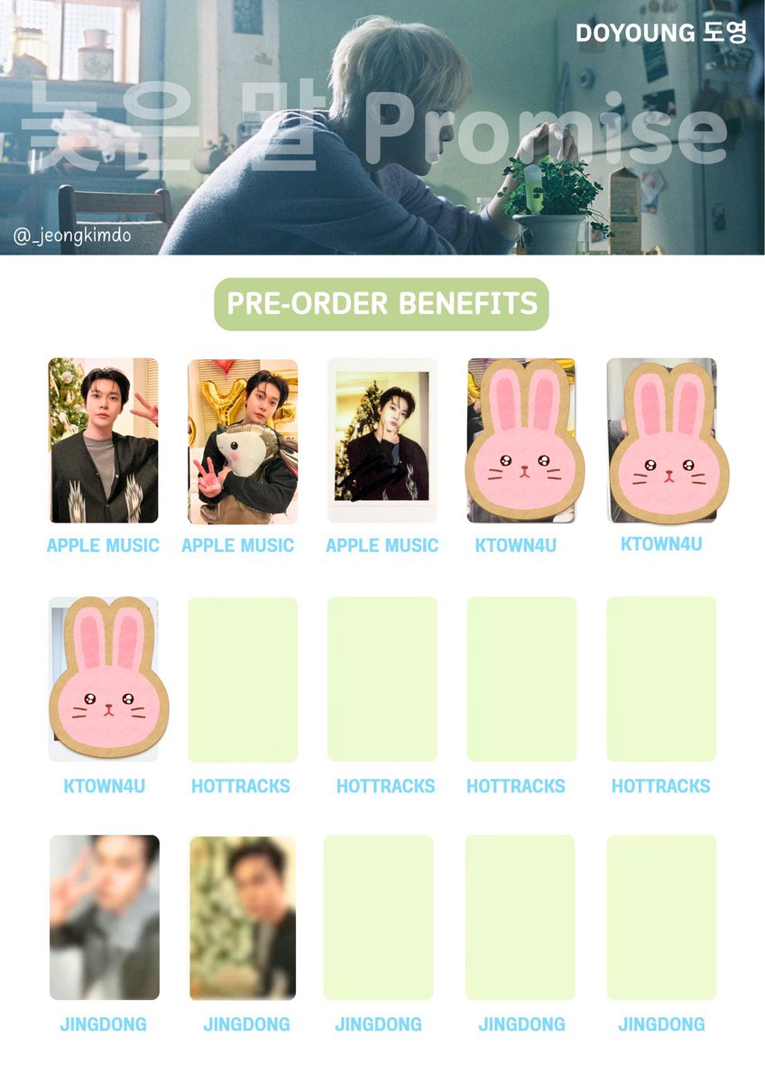 xiaodotae811's tweet photo. Doyoung ドヨン　Promise トレカ交換

【譲】1枚目
【求】2.3枚目

封入⇔店舗特典でも可能です🙆‍♀️

都内手渡し、悠太武道館、SMTOWN福岡両日手渡し、テヨン横浜両日手渡し

お探しの方いらっしゃいましたらお声がけください☺️💓 https://t.co/hNdS81NqYG