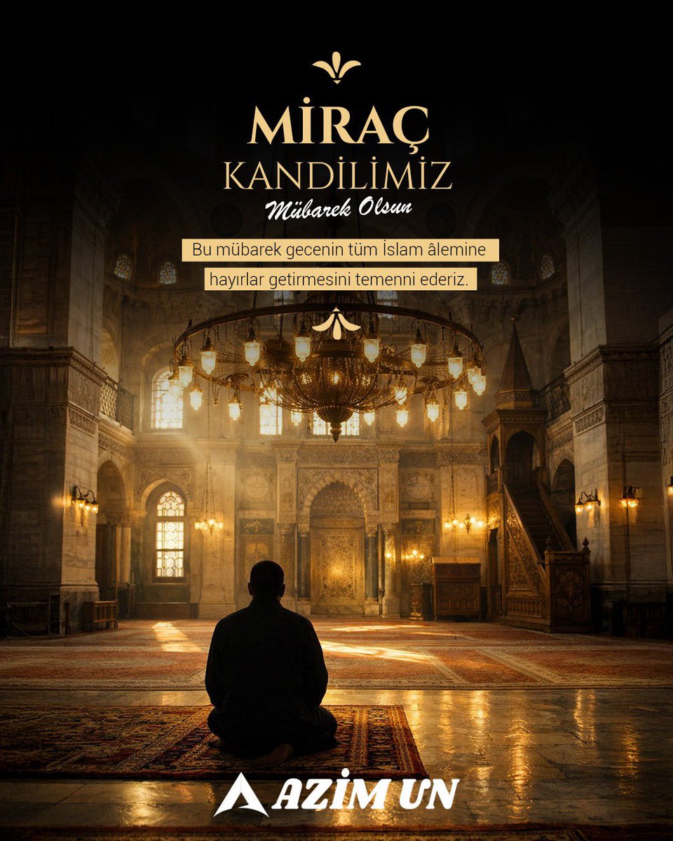 Miraç Kandili’nin tüm İslam âlemine barış, huzur ve bereket getirmesini diler, bu mübarek gecenin, hayırlara vesile olmasını temenni ederiz.

#MiraçKandili