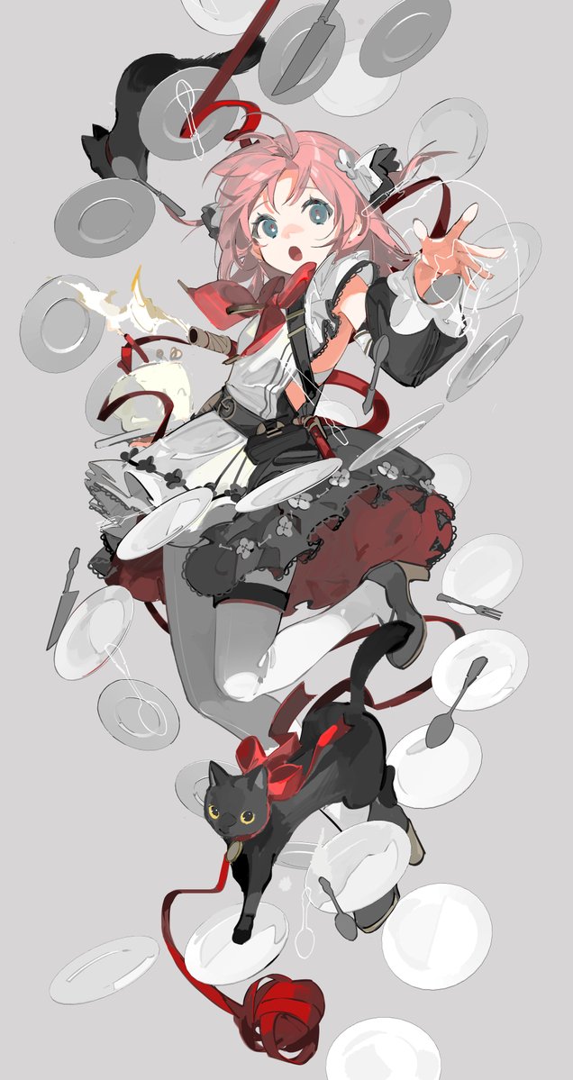 irple2's tweet image. #白銀の城 #同一律テスト #SilverPalace
The kitten or the spinning plate，who falls first？