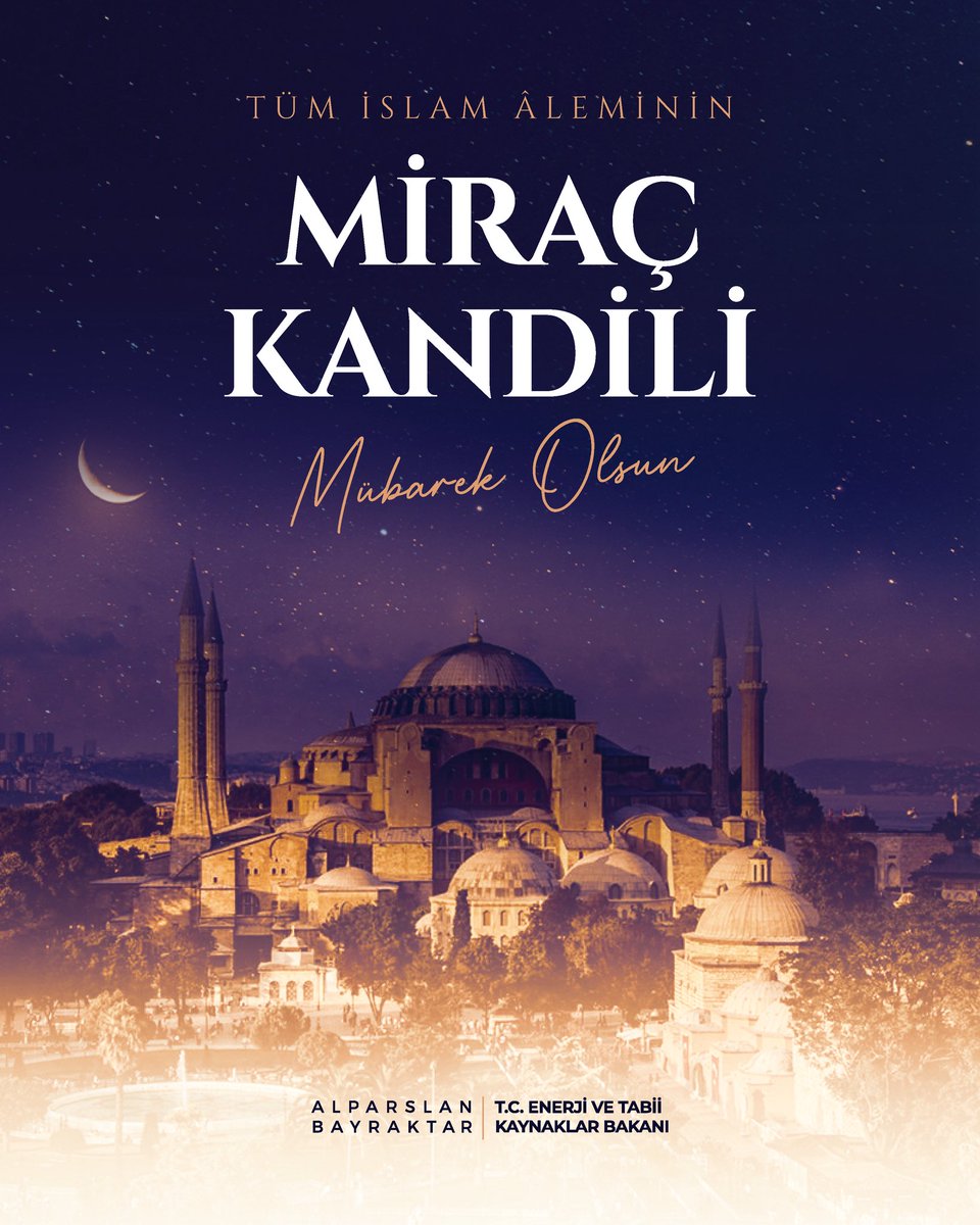 aBayraktar1's tweet photo. Rahmetin, mağfiretin ve bereketin müjdecisi Miraç Kandili’ne erişmenin huzurunu yaşıyoruz. Bu mübarek gecede dualarımız mazlumlara umut, gönüllerimize huzur, ülkemize bereket olsun. 

Milletimizin ve tüm İslam âleminin Miraç Kandili mübarek olsun. https://t.co/PqqOsYZAlq