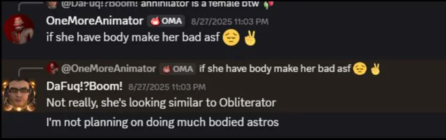 OfficialSTWiki's tweet image. The Shedder Astro Toilet from Episode 79 has been confirmed to be named Annihilator and to be female after confirmation from OneMoreAnimator and Boom. We believe any names from Boom overpower those from INVIZ. 
(More info here: reddit.com/r/skibiditoile…)