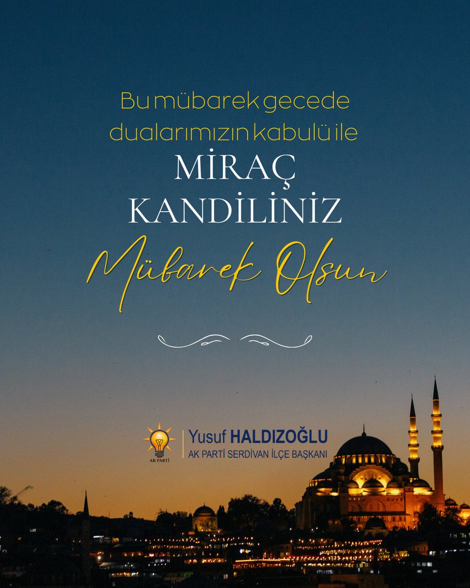 Peygamber Efendimizin huzura yükseldiği bu mübarek gecenin tüm inananlara huzur ve hayırlar getirmesini diliyorum. Miraç Gecemiz hayırlı olsun.
