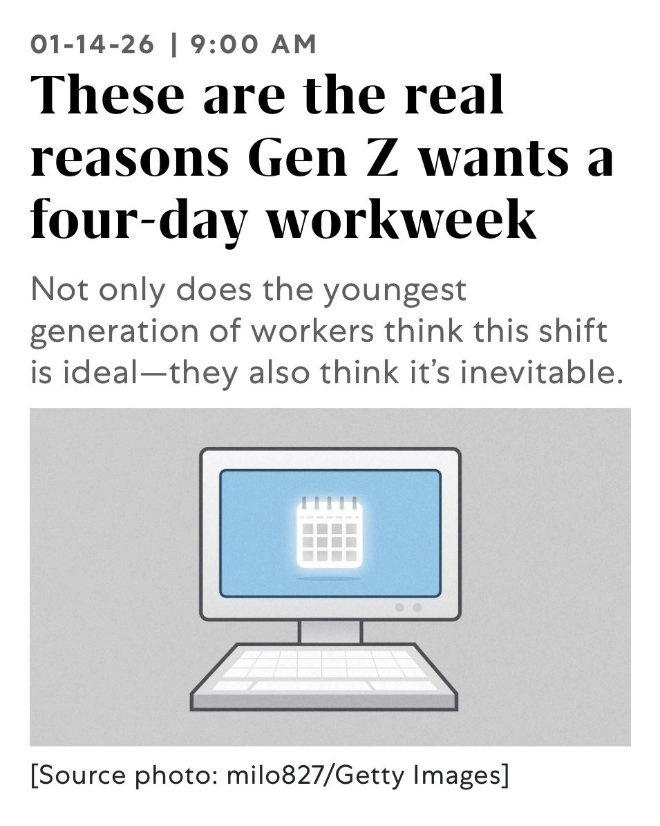 “I think they have more of an attitude of work-to-live as opposed to live-to-work that many of us grew up with.”

Sounds like they’ve got the right idea.