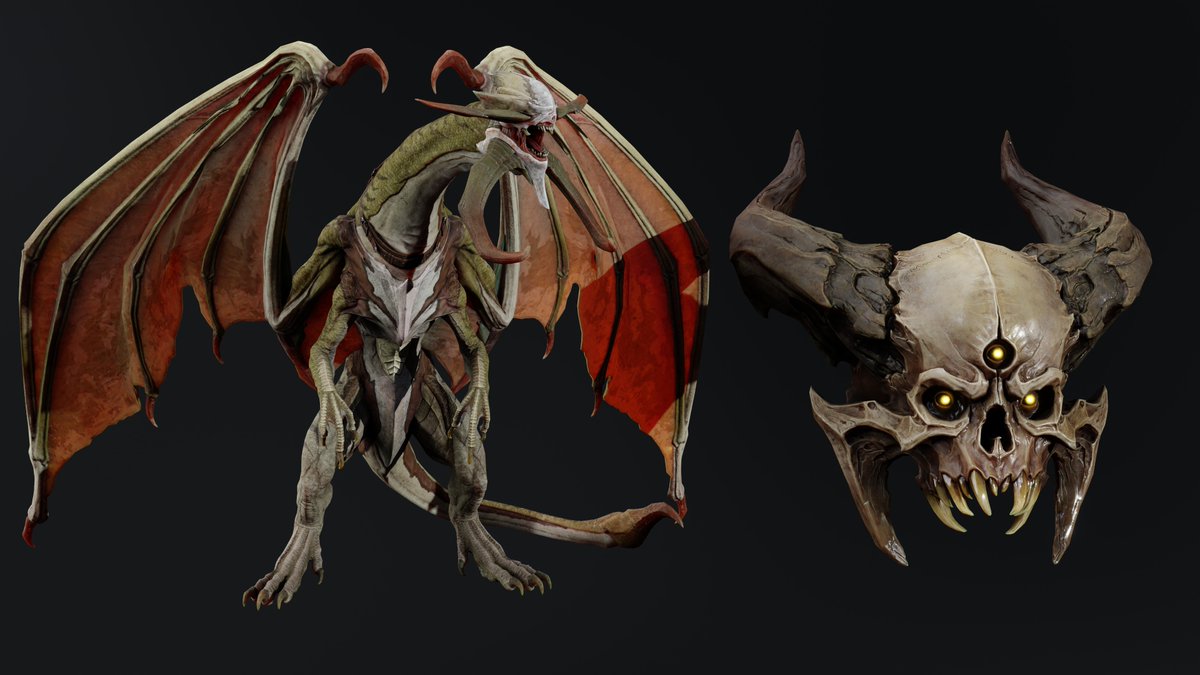 Props&amp;stuff part 1 are available!!! ()

Port Here: open3dlab.com/project/f377e3…

To change the color of weapons, Demonic Essence, skull, etc., look for the "Root" / pink bone to change it.

If you find some bugs please let me know.