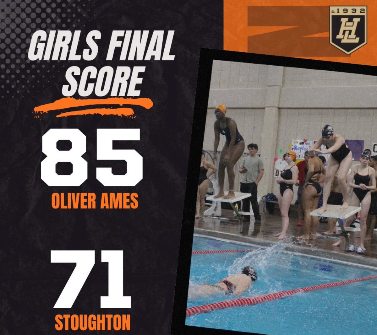 OliverAmesSwim's tweet photo. What a night!!! Wins for both teams on senior night doesn’t get much better! Congratulations to all the athletes. Thanks to all the parents that stepped up to help run a successful senior night for the class of 2026. @OAHSTigersports @HockomockSports @EastonMaSchools https://t.co/HTj6GJ1SkS