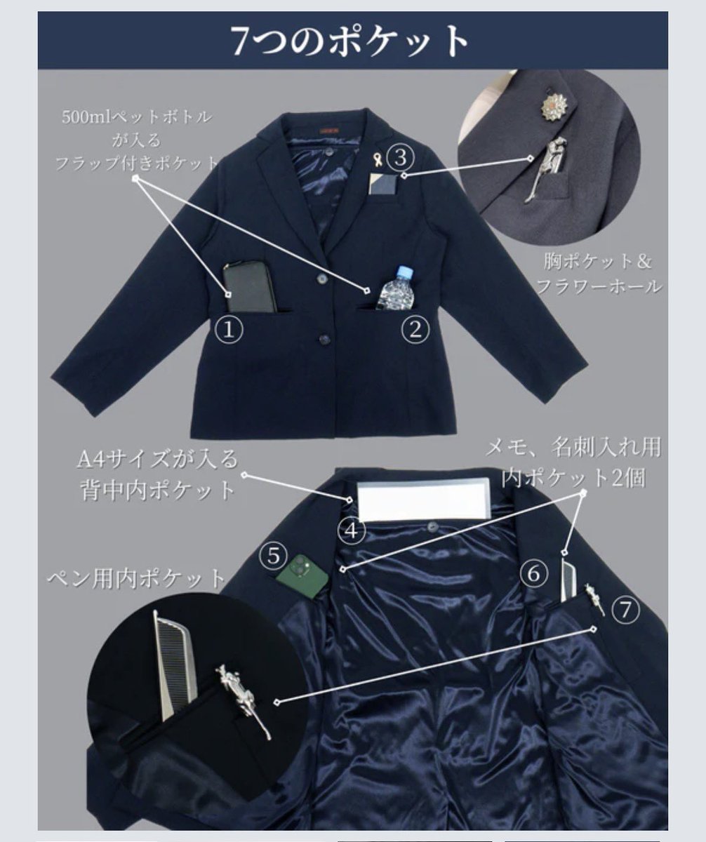 女性向けスーツ、フラワーホールはオーダーしないとないのは女には必要