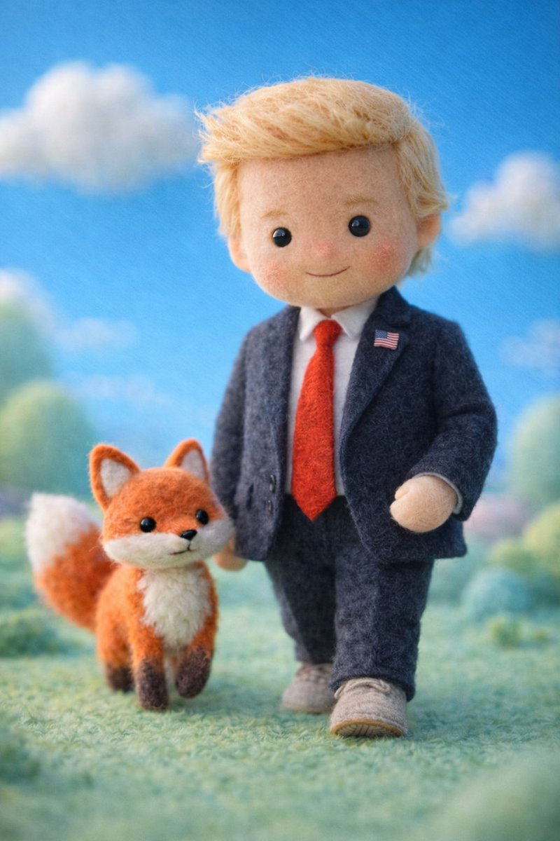 This style focuses on creating whimsical, handcrafted felt illustrations with a cozy and futuristic aesthetic, capturing detailed textures and a storybook feel.