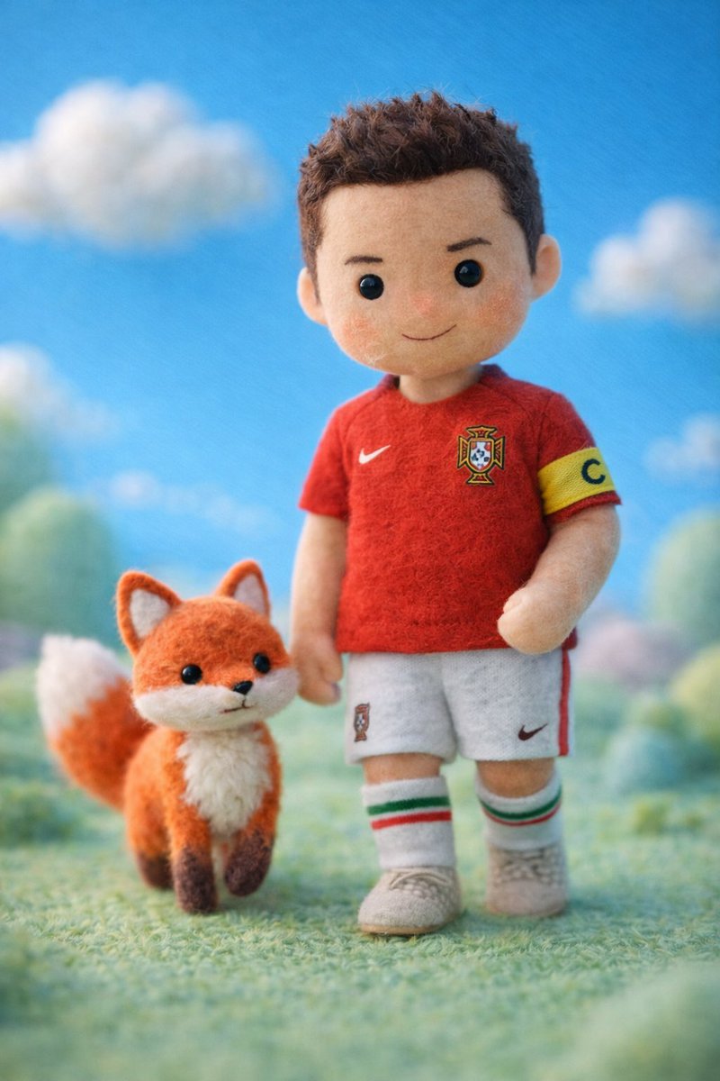 This style focuses on creating whimsical, handcrafted felt illustrations with a cozy and futuristic aesthetic, capturing detailed textures and a storybook feel.