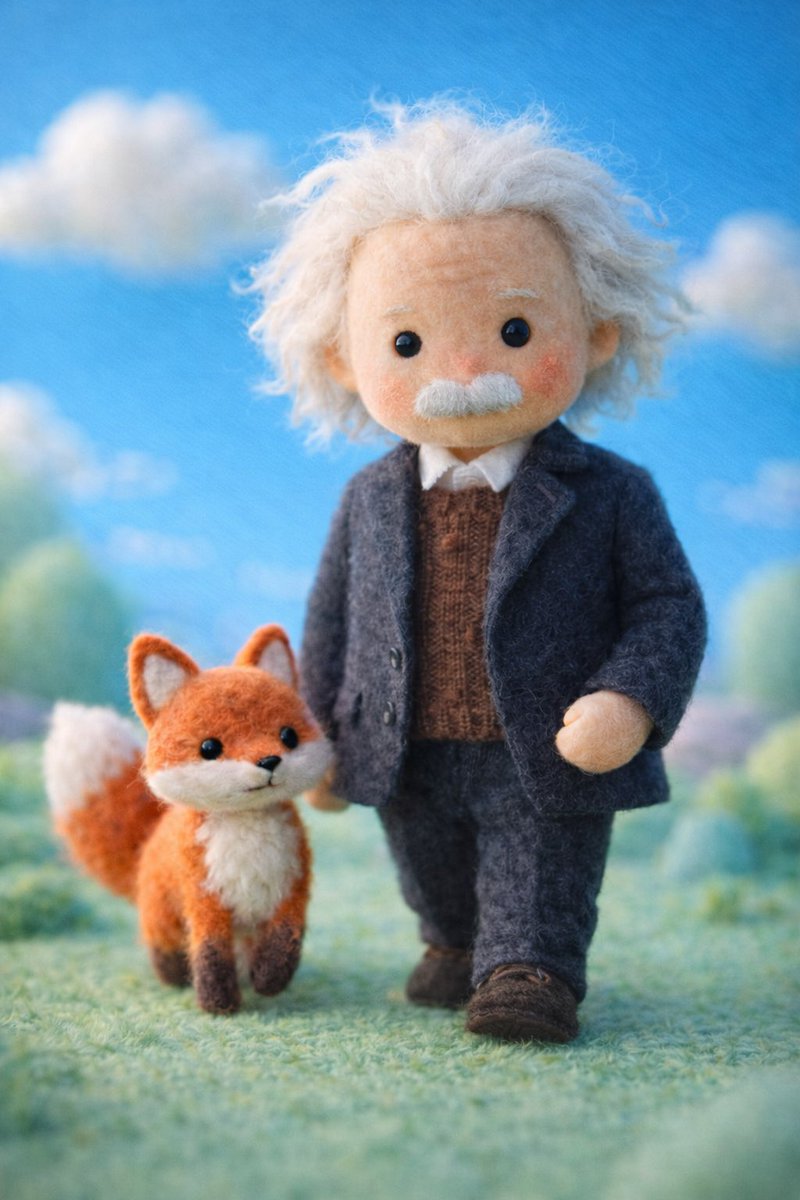 This style focuses on creating whimsical, handcrafted felt illustrations with a cozy and futuristic aesthetic, capturing detailed textures and a storybook feel.