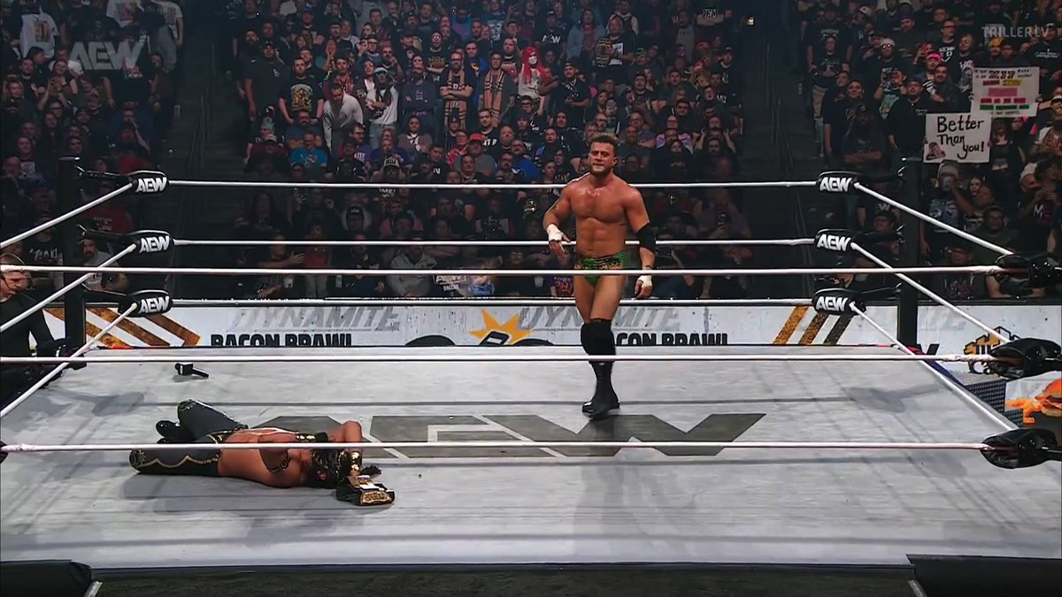 YouAllWrite's tweet image. That main event rocked! MJF is fantastic and Bandido shows once again that's one of the best in the world. Hell yeah! #AEWDynamite