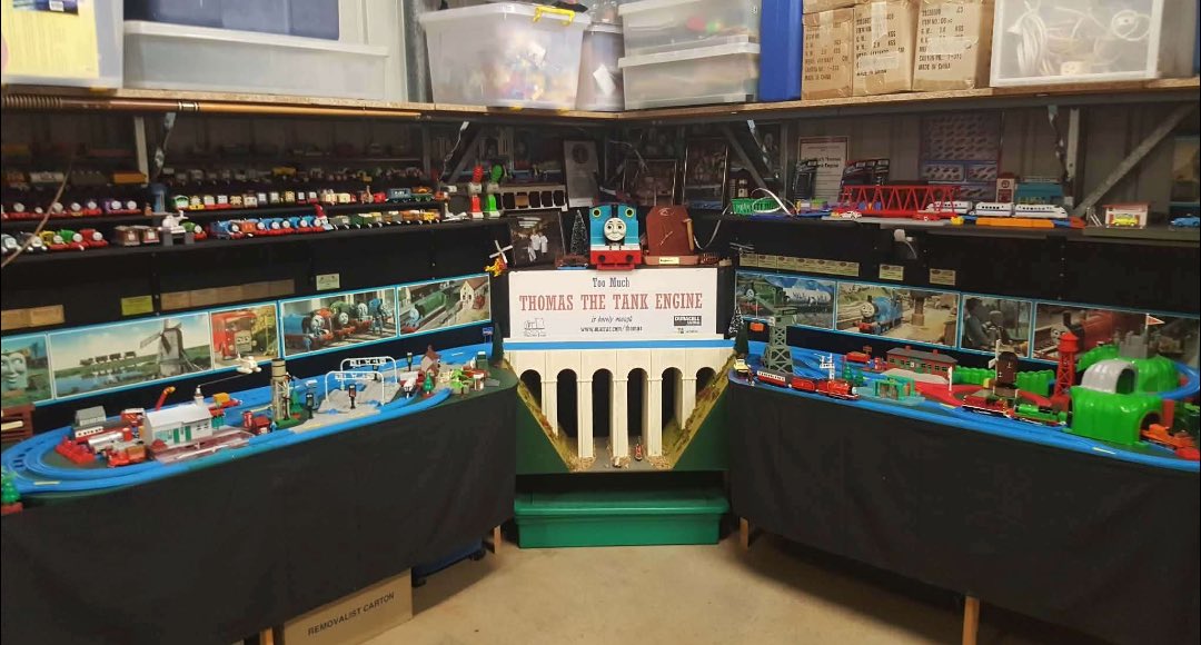 TerminalThomas's tweet image. Just last night I was informed that Rays shed, where the original TooMuchThomas layout, and his collection of Tomy trains, was hit by a truck. Luckily, nobody was injured but the layout… is not. Even if they aren’t exhibiting anymore, it still is quite a shame.