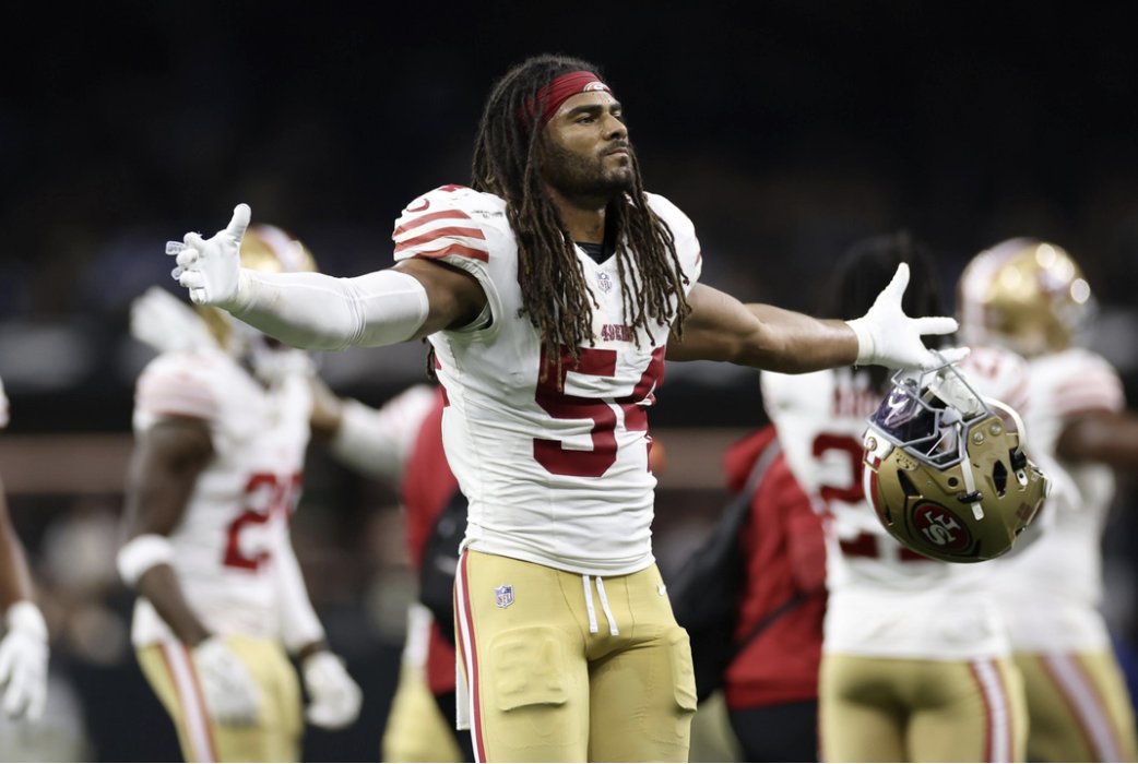 LombardiHimself's tweet image. 94 days after breaking/dislocating his ankle, Fred Warner is knocking on the door of a return that'd put him in company of 49ers Hall of Famers Jerry Rice and Terrell Owens.

In 1997, Rice tore his ACL Week 1 — in Tampa, like Warner. He returned just 3.5 months later and even…