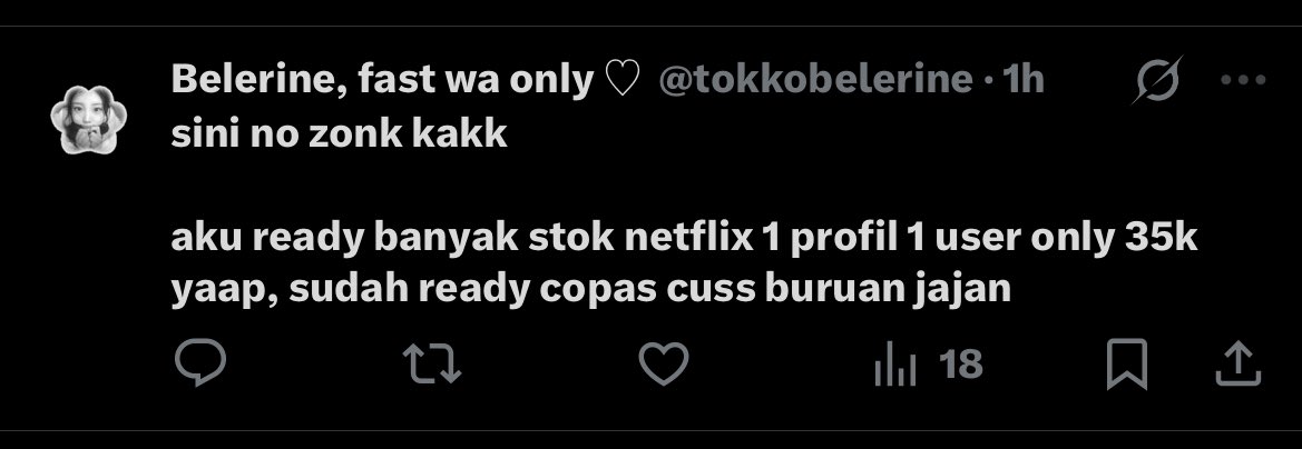 cittelovers's tweet image. bantu rt.. 🚫
tiati sama akun @tokkobelerine guys.. yang mau beli apapun, dia suka nawarin apa aja, segala joki juga dia nawarin, ini mau beli netflix sampe skrg gaada itikad baiknya.. malah tbtb private akun

#zonacuan #zonauang