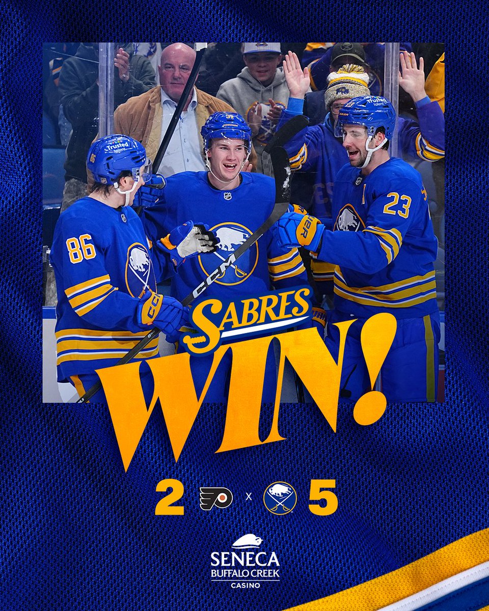 SABRES WIN ⚔️

#LetsGoBuffalo | <a href="/SenecaBuffalo/">Seneca Buffalo Creek Casino</a>