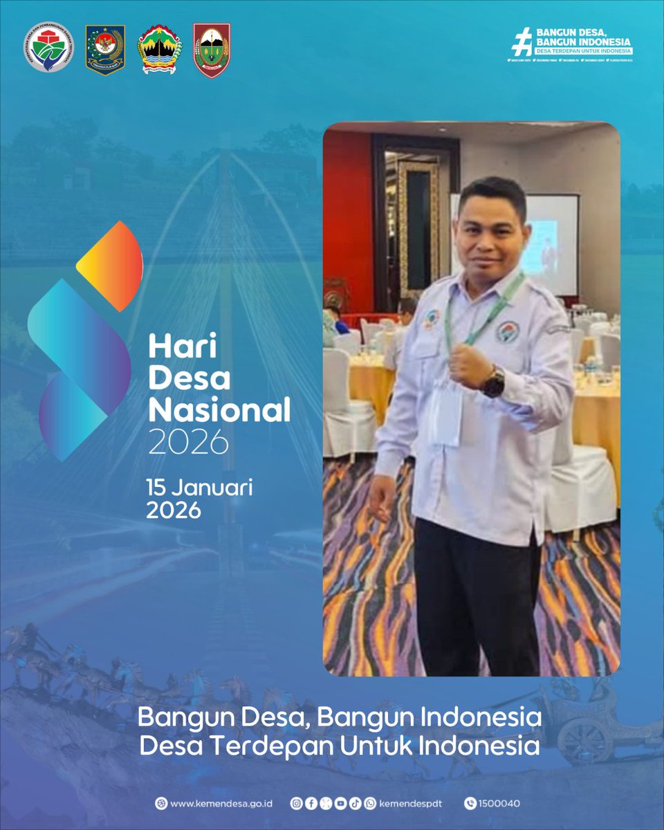 SEMARAK HARI DESA NASIONAL 2026Bangun Desa Bangun Indonesia
Desa Terdepan Untuk Indonesia
<a href="/prabowo/">Prabowo Subianto</a>
<a href="/gibran_tweet/">Gibran Rakabuming</a>
<a href="/YandriSusanto/">Yandri Susanto</a>
<a href="/ArizaPatria/">Ariza Patria</a>
<a href="/kemendespdt/">#BangunDesaBangunIndonesia</a>
 <a href="/desapenusantara/">desapesonanusantara</a>
<a href="/bpsdmkemendesa/">Bpsdm Kemendesa</a>
#HariDesaNasional2026
#BangunDesaBangunIndonesia
#DesaTerdepanUntukIndonesia
#PendampingDesa