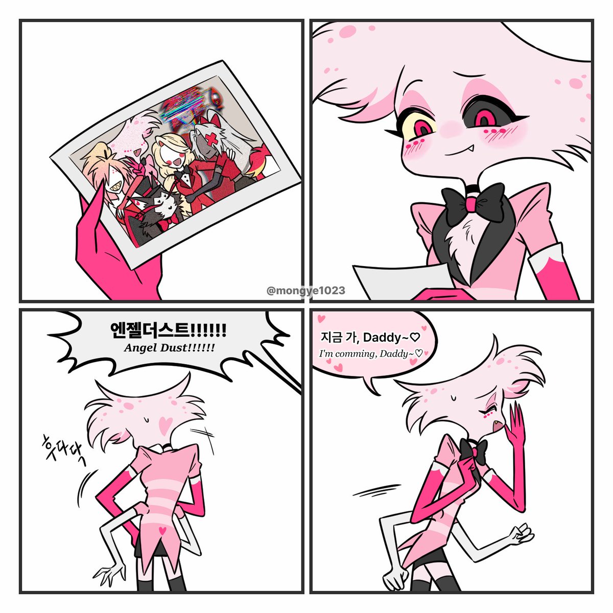mongye1023's tweet image. #HazbinHotel #angeldust 
Season 1 and Season 2