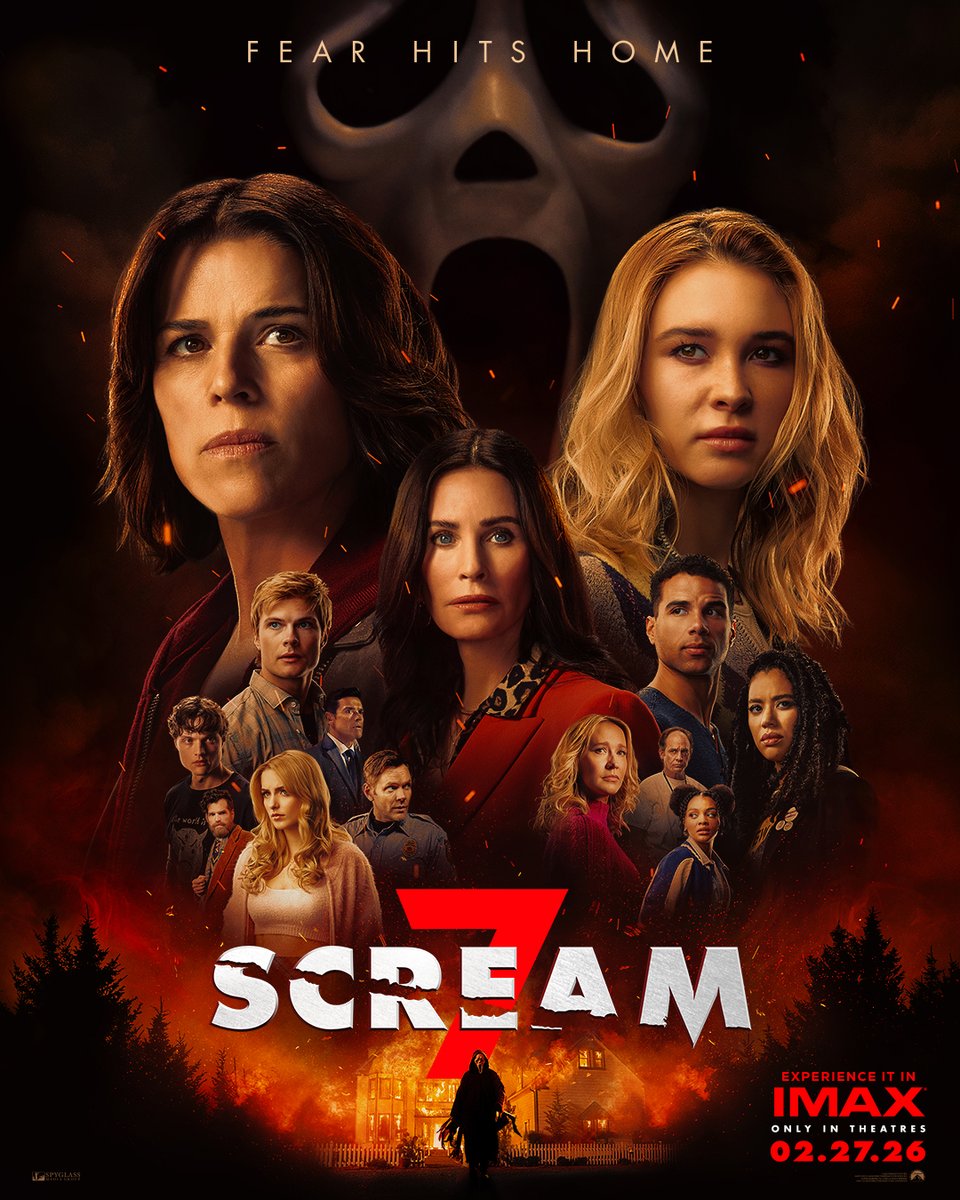 IMAX's tweet image. It's all led to this. Check out the New Poster for #Scream7 – Experience it in IMAX February 27.