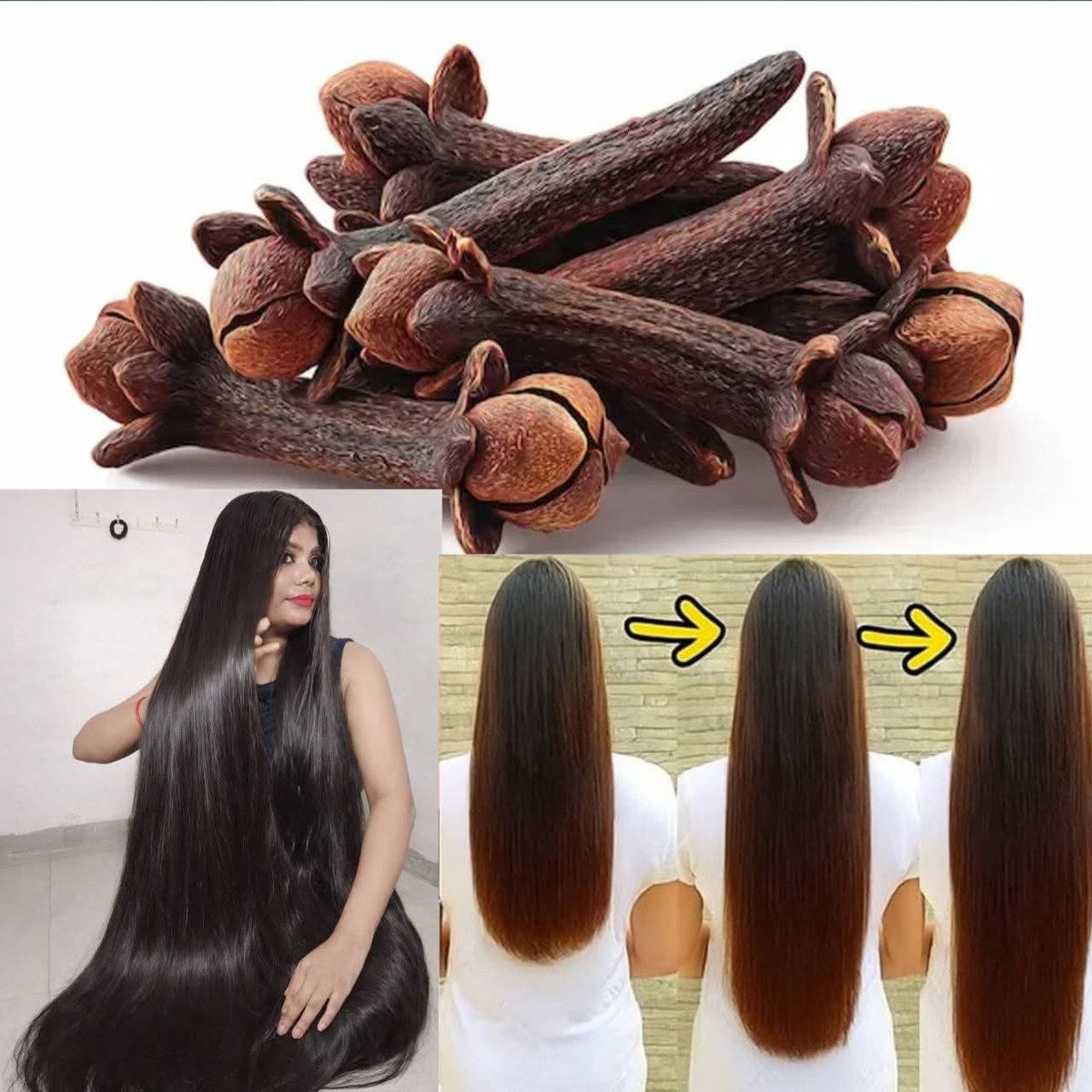 VIRAL HAIR GROWTH HACK: CLOVE WATER, MAGIC!✨ 

Boil 1 tbs cloves in 2 cups water for 10 minutes. Cool, strain, use as hair, rinse or Spray 3-4x/week.

Boost hair growth
Reduces hair fall
Adds shine 
Controlled dandruff
Improves scalp health.

Cloves contain eugenol &amp;