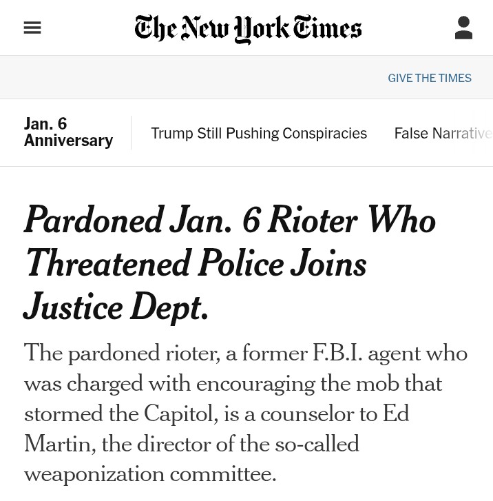 SimianInsight's tweet image. Not only did Dump pardon them all, he's been elevating some to sensitive government posts.

Thanks to MAGA our govt is FUBAR

nytimes.com/2025/07/01/us/…