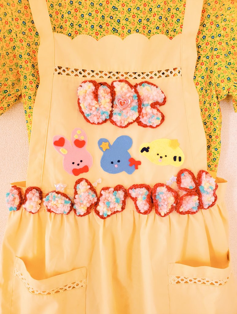 nukuttaa_nyt's tweet image. #VDCハンドメイド部 本気部、わたしなりの『VDCハンドメイド部ユニフォーム🎀ラブリ～エプロン🎀』をつくりました💝🪡  #moiMoi