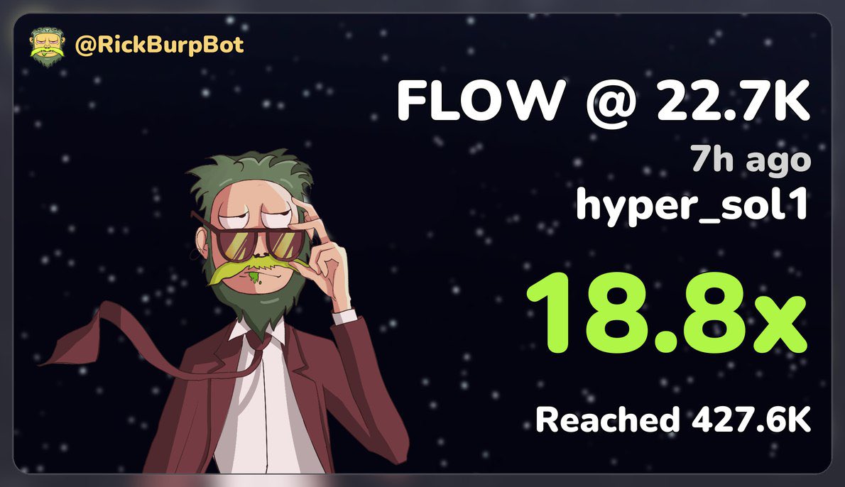 Sol_hyper1's tweet image. 18X up from  my call $FLOW
TG frens always eating good 🔥🔥
#uzaksehir #sstvi #SolanaMemeCoin