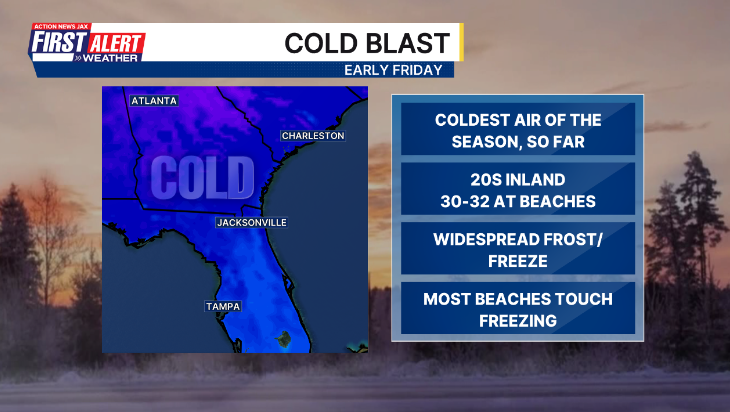 MikeFirstAlert's tweet image. #firstalertwx frost &amp;amp; freeze for all of NE Florida &amp;amp; SE Georgia Thursday night/early Friday (01/16) @ActionNewsJax @WOKVNews