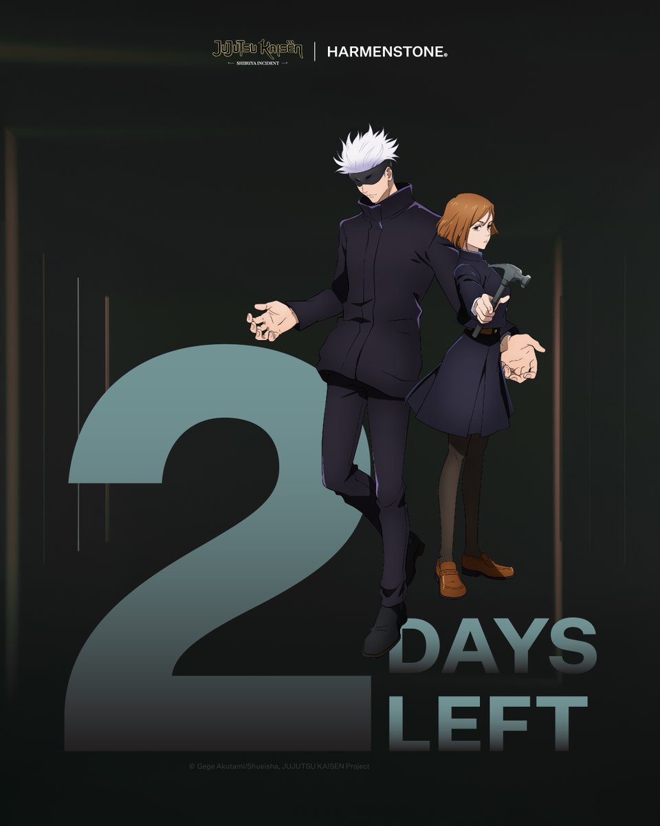 อีก 2 วัน... ชิบุยะกำลังจะสั่นสะเทือน 🚇⚠️
 "กลิ่นอายคำสาป" รุนแรงกว่าทุกครั้ง เช่นเดียวกับอุปสรรคที่คุณกำลังรับมืออยู่
เตรียมตัวให้พร้อม แล้วเลือก "พลัง" ที่จะช่วยคุณ "ปัดเป่า"
.
JUJUTSU KAISEN SS2 | HARMENSTONE Official Licensed Collab
มากกว่าเครื่องประดับ