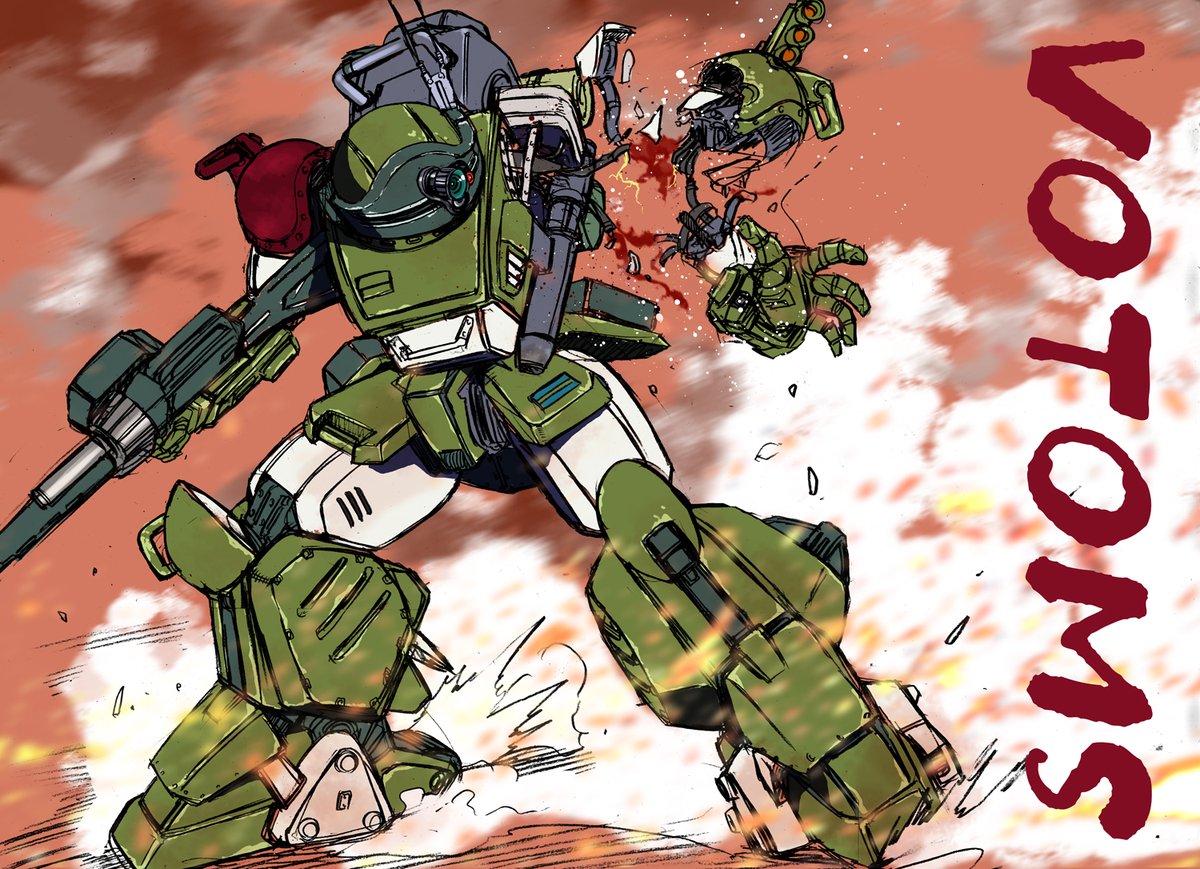 「装甲騎兵ボトムズ新作ということで、「野望のルーツ」版のスコープドッグ・ターボカス」|松田未来　Comicリュウで「夜光雲のサリッサ」好評連載中！のイラスト