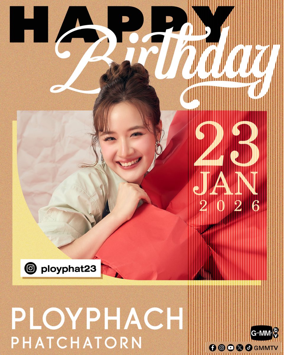 GMMTV's tweet photo. Happy Birthday to Ployphach

#GMMTV
@PloyPhachkarin https://t.co/tTKlP5ZPh6