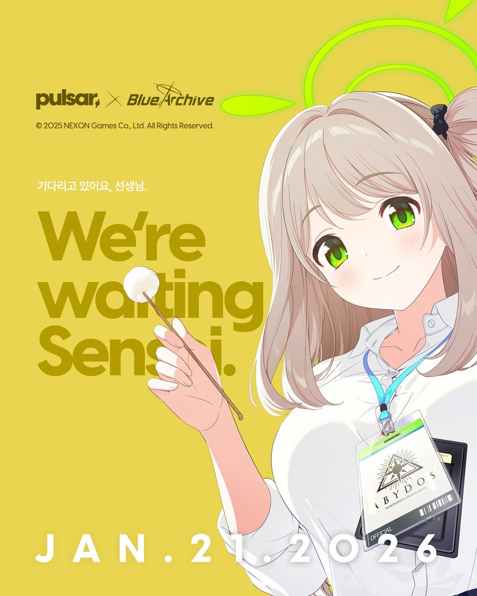 선생님! 저희는 기다리고 있어요!
<a href="/KR_BlueArchive/">블루 아카이브</a>