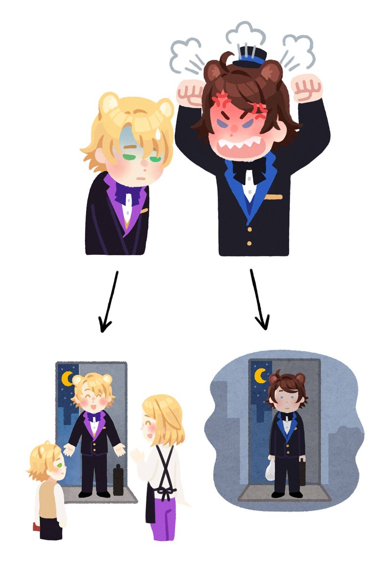 mihan0608's tweet image. #FNAF擬人化 #FreddyFazbear #GoldenFreddy #SpringBonnie