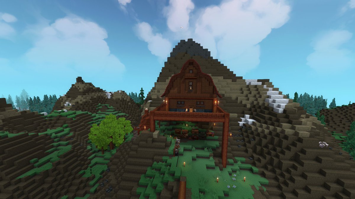 SurferOtsel's tweet photo. Started making my first #Hytale house tonight excited to keep playing, have cool ideas for the surrounding area and my base!! https://t.co/7rGNbqOpFn