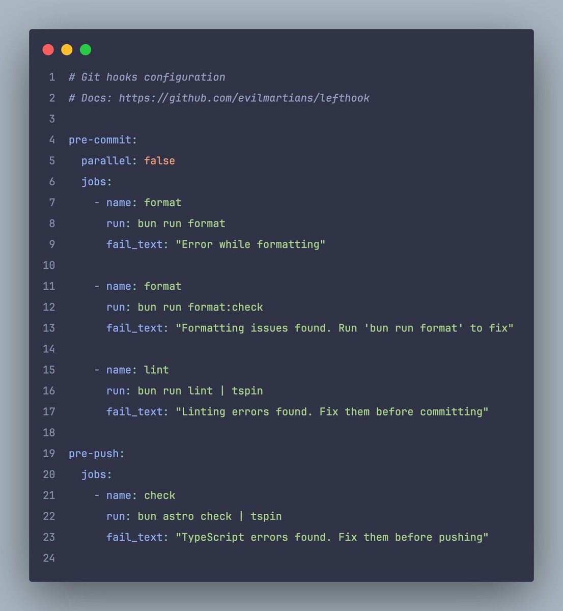 askpascalandy's tweet image. This is great. No fighting about alway run this before ..
A good old pre-push where you run all kinds of test locally.