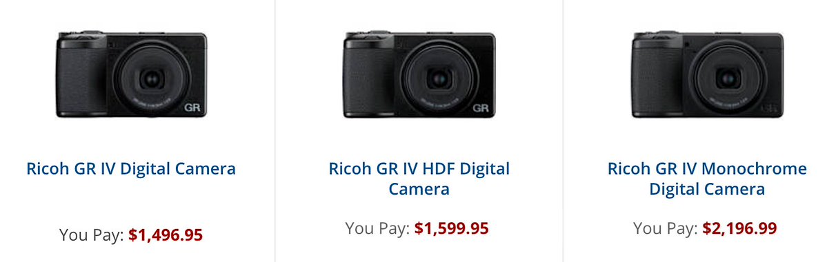 Comparing the Ricoh GR IV vs. GR IV HDF vs. GR IV Monochrome cameras:
pentaxrumors.com/2026/01/14/com…