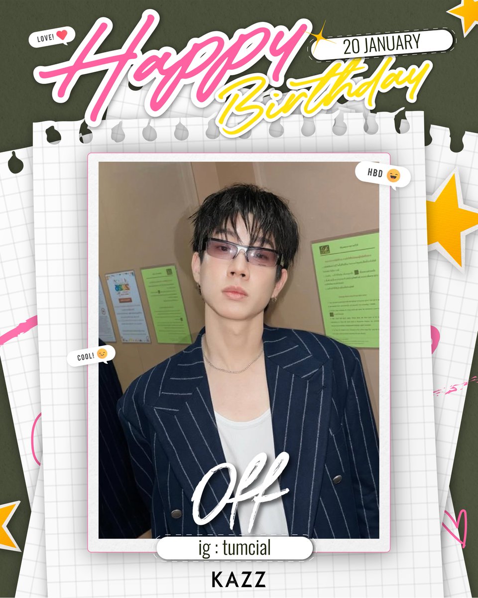 HAPPY BIRTHDAY TO OFF <a href="/off_tumcial/">ออฟที่แปลว่าปิดประตูแพ้</a>  🥰
 
สุขสันต์วันเกิดนะคะออฟ วันเกิดปีนี้ขอให้ออฟมีความสุขมาก ๆ ได้ทำในสิ่งที่รักและประสบความสำเร็จ ผลงานดังเปรี้ยงปร้างทั้งปีไปเลย! 🤍

#KAZZMAGAZINE #OffJumpol