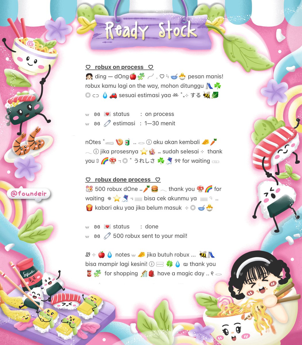 ofKathie's tweet image. ⠀
. . 𓏲 🌸  ♡︭  help retweet?  thank you!  ⊹

Ი ⑅ Ი 🧸 ₊ hemlO’ sobat imut . . ◎ 🥣 kath bawain ready stock 💭 𖦹 wording bundle robux ⑅ 🎀🍰 𖠗 theme cute, pink, kidcore dan windut യ˚₊ 🍀 cek ALT for more!  ៶៲៸

୨୧ 💌 ——— ꒰ IDR. 10.000 ꒱
ⓘ  #zonauang 🍦
⠀