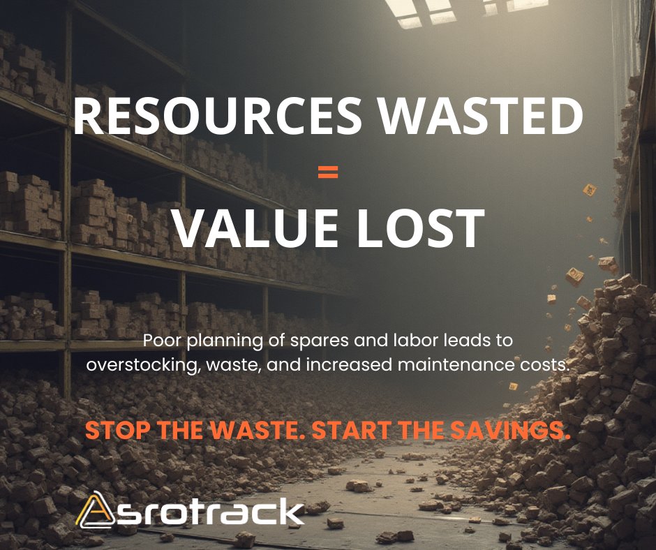 AsroTrack's tweet image. Inefficient Resource UseResources wasted are value lost.

Poor planning of spares and labor leads to overstocking, unnecessary waste, and higher maintenance costs—impacting both efficiency and profitability.

Learn more: asrotrack.com